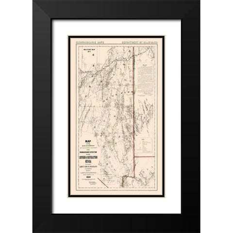 Nevada - Wheeler 1869  Black Modern Wood Framed Art Print with Double Matting by Wheeler