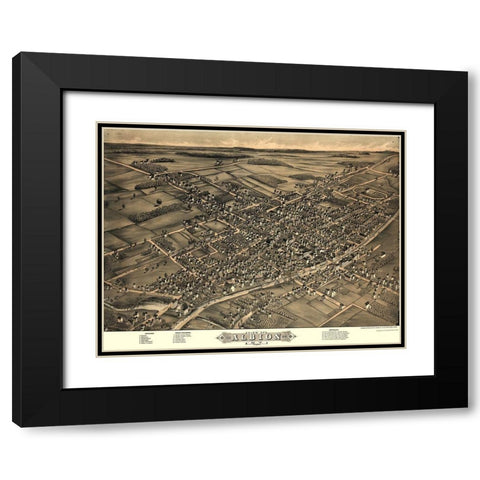 Albion New York - Rowley 1880  Black Modern Wood Framed Art Print with Double Matting by Rowley