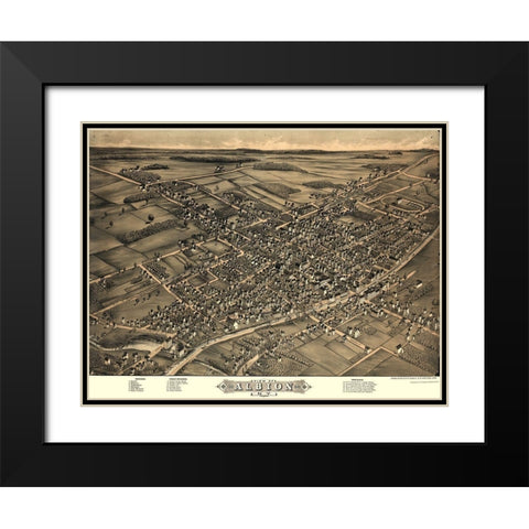Albion New York - Rowley 1880  Black Modern Wood Framed Art Print with Double Matting by Rowley