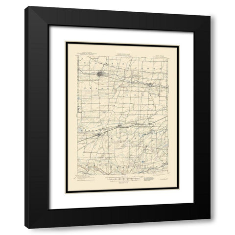 Bergen New York Quad - USGS 1899 Black Modern Wood Framed Art Print with Double Matting by USGS