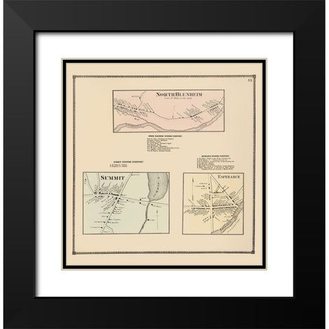 North Blenheim Summit Esperance New York Landowner Black Modern Wood Framed Art Print with Double Matting by Beers
