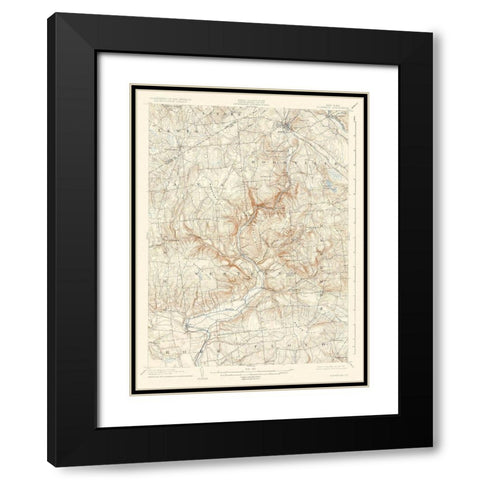 Boonville New York Quad - USGS 1904 Black Modern Wood Framed Art Print with Double Matting by USGS