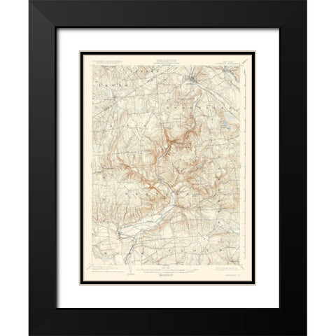 Boonville New York Quad - USGS 1904 Black Modern Wood Framed Art Print with Double Matting by USGS