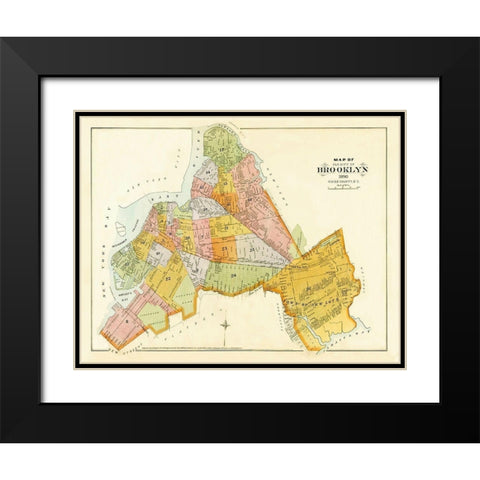 Brooklyn, Unionville New York - Robinson 1890 Black Modern Wood Framed Art Print with Double Matting by Robinson