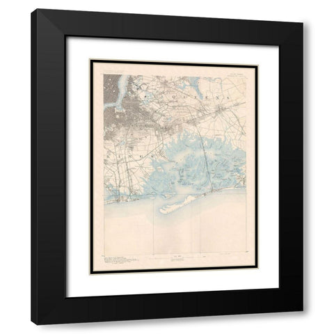 Brooklyn New York Quad - USGS 1891 Black Modern Wood Framed Art Print with Double Matting by USGS