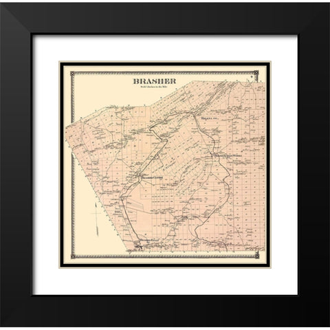 Brasher New York Landowner - Stone 1865 Black Modern Wood Framed Art Print with Double Matting by Stone