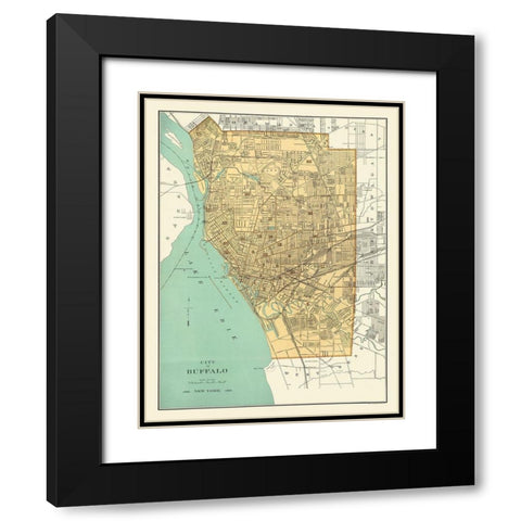 Buffalo New York Black Modern Wood Framed Art Print with Double Matting by Bien