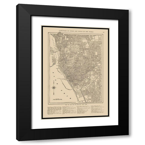 Buffalo  New York - Reynold 1921 Black Modern Wood Framed Art Print with Double Matting by Reynold