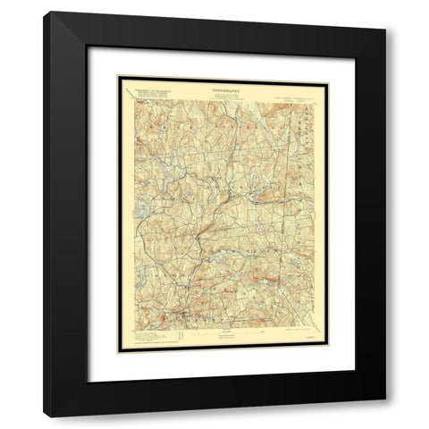 Carmel New York Sheet - USGS 1894 Black Modern Wood Framed Art Print with Double Matting by USGS