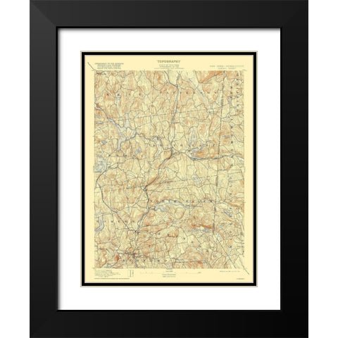Carmel New York Sheet - USGS 1894 Black Modern Wood Framed Art Print with Double Matting by USGS