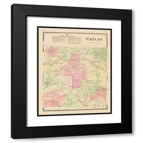 Catlin New York Landowner - Beers 1869 Black Modern Wood Framed Art Print with Double Matting by Beers