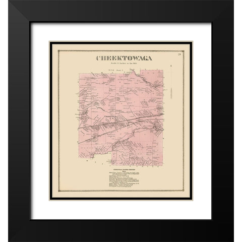 Cheektowaga New York Landowner - Stone 1866 Black Modern Wood Framed Art Print with Double Matting by Stone