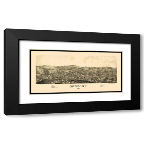 Chatham New York - Burleigh 1886  Black Modern Wood Framed Art Print with Double Matting by Burleigh