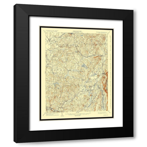 Copake New York Massachetts Quad - USGS 1904 Black Modern Wood Framed Art Print with Double Matting by USGS