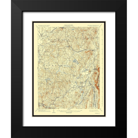 Copake New York Massachetts Quad - USGS 1904 Black Modern Wood Framed Art Print with Double Matting by USGS
