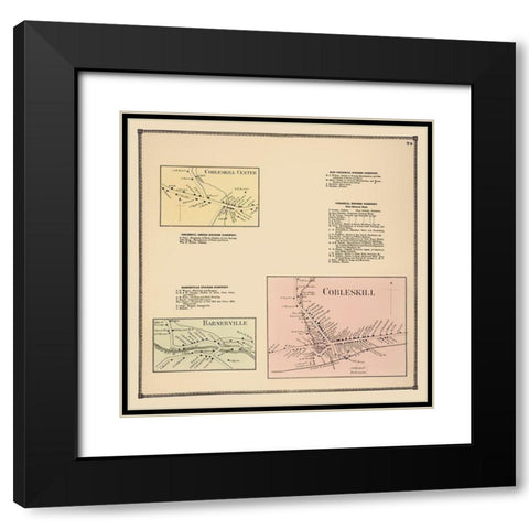 Cobleskill, Bannerville New York Landowner Black Modern Wood Framed Art Print with Double Matting by Beers