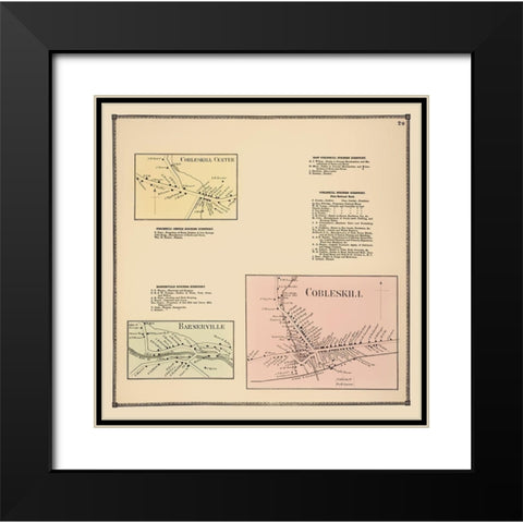 Cobleskill, Bannerville New York Landowner Black Modern Wood Framed Art Print with Double Matting by Beers