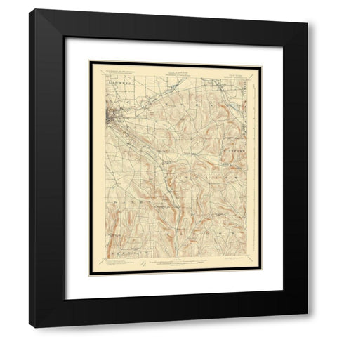 Dryden New York Quad - USGS 1900 Black Modern Wood Framed Art Print with Double Matting by USGS