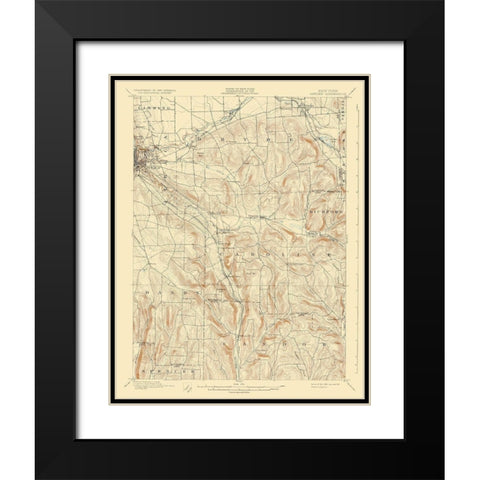 Dryden New York Quad - USGS 1900 Black Modern Wood Framed Art Print with Double Matting by USGS