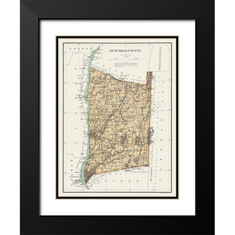 Dutchess New York Landowner - Bien 1895 Black Modern Wood Framed Art Print with Double Matting by Bien