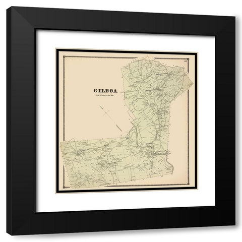 Gilboa New York Landowner - Stone 1866 Black Modern Wood Framed Art Print with Double Matting by Stone