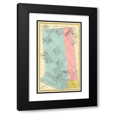 Hamilton New York Landowner - Burr 1829 Black Modern Wood Framed Art Print with Double Matting by Burr