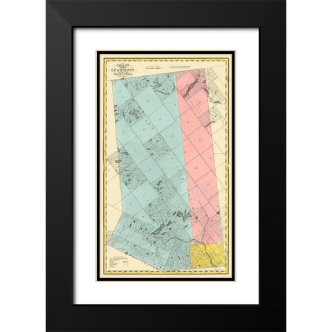 Hamilton New York Landowner - Burr 1829 Black Modern Wood Framed Art Print with Double Matting by Burr