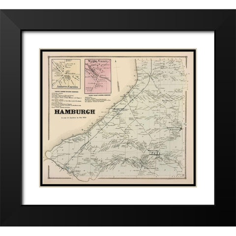 Hamburgh New York Landowner - Stone 1866 Black Modern Wood Framed Art Print with Double Matting by Stone