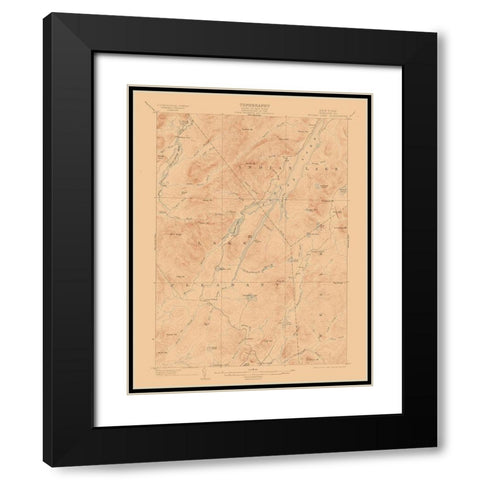 Indian Lake New York Quad - USGS 1902 Black Modern Wood Framed Art Print with Double Matting by USGS