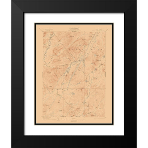 Indian Lake New York Quad - USGS 1902 Black Modern Wood Framed Art Print with Double Matting by USGS