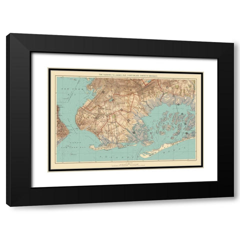 Jamaica Bay, Coney Island, Brooklyn New York Black Modern Wood Framed Art Print with Double Matting by Bien