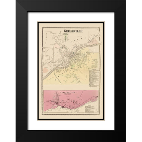 Keeseville, Clintonville New York Landowner Black Modern Wood Framed Art Print with Double Matting by Beers