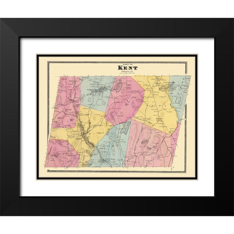 Kent New York Landowner - Beers 1868 Black Modern Wood Framed Art Print with Double Matting by Beers