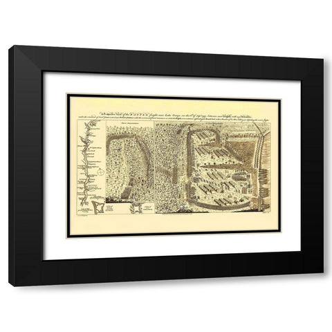 Lake George Battle Black Modern Wood Framed Art Print with Double Matting by JEFFERYS