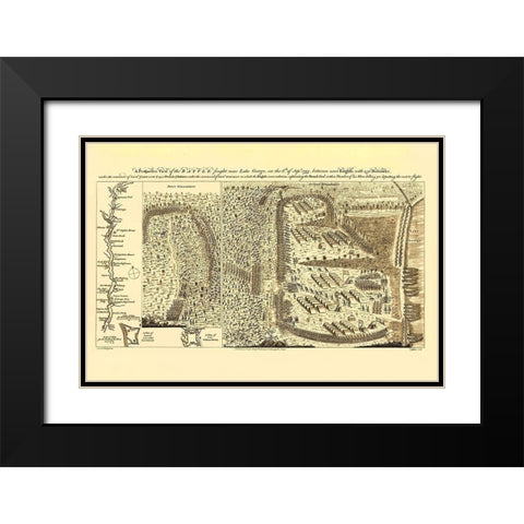 Lake George Battle Black Modern Wood Framed Art Print with Double Matting by JEFFERYS