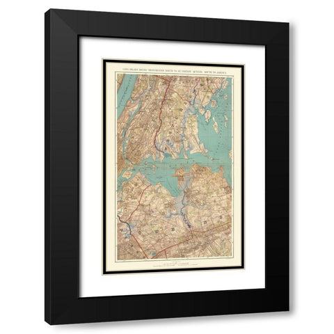 Long Island Sound Queens Mt Vernon New York Black Modern Wood Framed Art Print with Double Matting by Bien