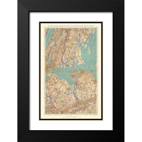 Long Island Sound Queens Mt Vernon New York Black Modern Wood Framed Art Print with Double Matting by Bien