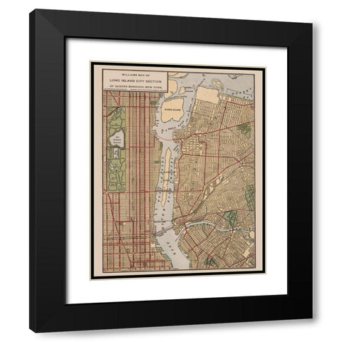 Long Island New York - Williams 1911  Black Modern Wood Framed Art Print with Double Matting by Williams