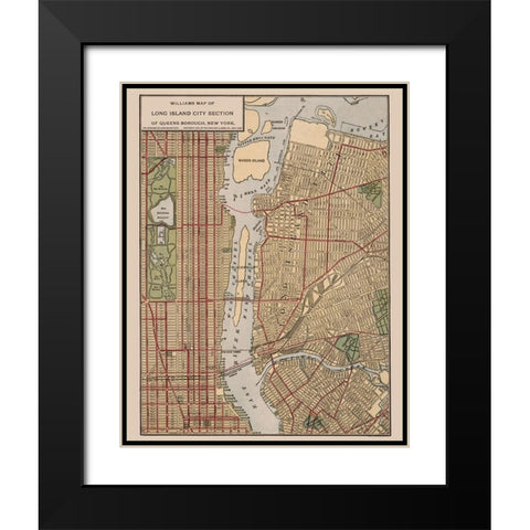 Long Island New York - Williams 1911  Black Modern Wood Framed Art Print with Double Matting by Williams