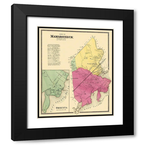 Mamaroneck, Orienta New York Landowner - Beers Black Modern Wood Framed Art Print with Double Matting by Beers