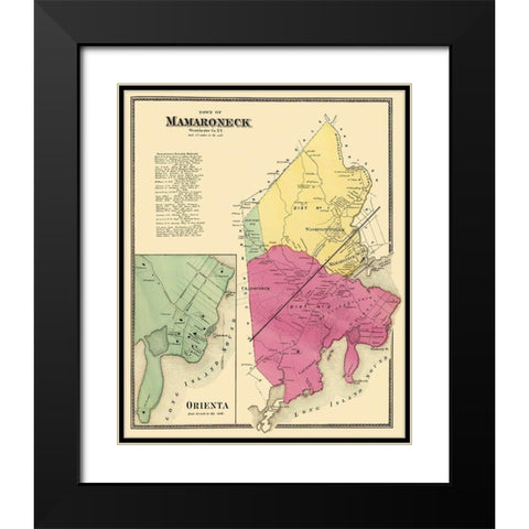 Mamaroneck, Orienta New York Landowner - Beers Black Modern Wood Framed Art Print with Double Matting by Beers