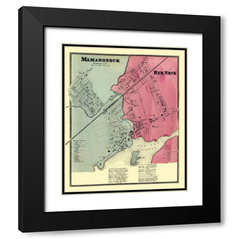 Mamaroneck, Rye Neck New York Landowner Black Modern Wood Framed Art Print with Double Matting by Beers