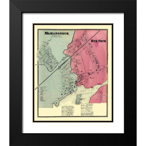 Mamaroneck, Rye Neck New York Landowner Black Modern Wood Framed Art Print with Double Matting by Beers