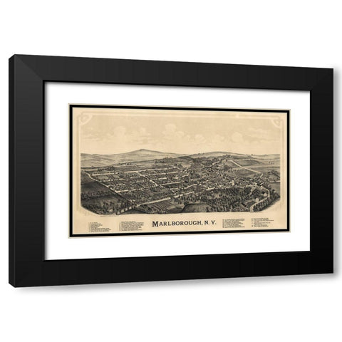 Marlborough New York - Burleigh 1891  Black Modern Wood Framed Art Print with Double Matting by Burleigh