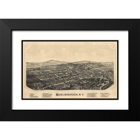 Marlborough New York - Burleigh 1891  Black Modern Wood Framed Art Print with Double Matting by Burleigh