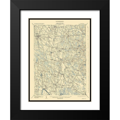 Mexico New York Quad - USGS 1905 Black Modern Wood Framed Art Print with Double Matting by USGS
