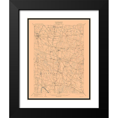 Mexico New York Quad - USGS 1905 Black Modern Wood Framed Art Print with Double Matting by USGS