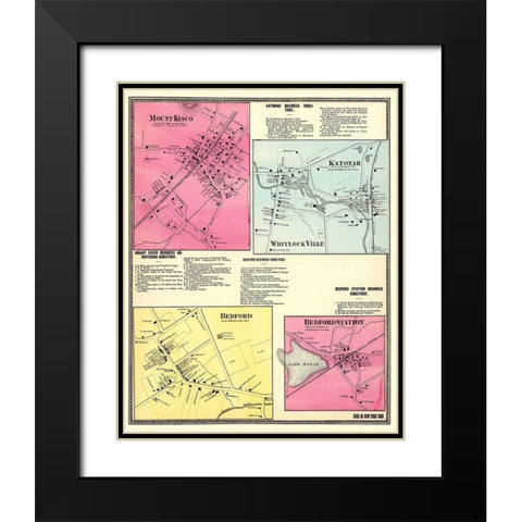 Mount Kisco New York Landowner - Beers 1868 Black Modern Wood Framed Art Print with Double Matting by Beers