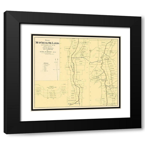 Mud Creek Oil Lands Ontario County New York Black Modern Wood Framed Art Print with Double Matting by Proctor