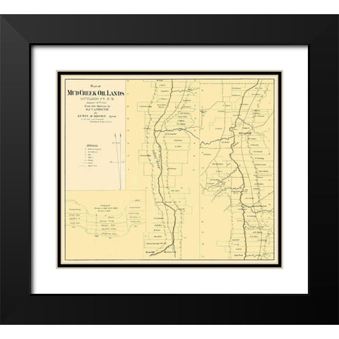 Mud Creek Oil Lands Ontario County New York Black Modern Wood Framed Art Print with Double Matting by Proctor